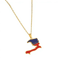 Vente flash - Collier avec pendentif en acier inoxydable - Carte du Paraguay, de l'Équateur et de l'Uruguay - Bijoux avec carte du pays pour hommes et femmes