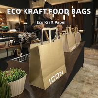 Sacs en papier kraft personnalisés, sacs d'emballage alimentaire bruns, sacs de shopping, imprimés en relief UV, recyclables
