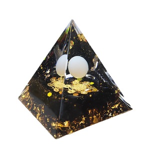<b>Crystal</b> Epoxy Pyramid Resin Ornament White <b>Ball</b> Obsidian Internal Engraving Home Decoration Desktop Decor - Product Image 5