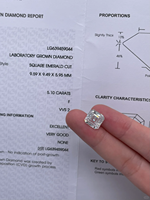 Stok Asscher Kesim IGI CVD/HTPT Elmas 1CT-5CT Yüksek Kalite Laboratuvarda Yetiştirilmiş Elmaslar Çoklu Boyutlar /IGI Sertifikalı Mücevher Renk D