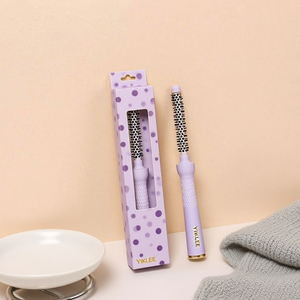 Caja de embalaje plegable personalizada con logotipo para cepillo rizador de pelo hueco y peine de cola afilada con ventana - Product Image 4