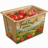 Boîte à baies en papier kraft compostable, personnalisée, à parois profondes et ventilées, film thermoscellable, emballage pour produits frais, OEM