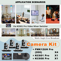 Paquete de Cámara PTZ con Seguimiento IA BH640 4*FMK12UH PRO(20X) HDMI con 1 Controlador de Joystick para Cámara PTZ y 1 Mezclador de Video