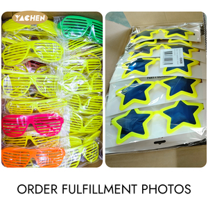 Gafas de Fiesta de Neón YACHEN de los 80 y 90 para Niños y Adultos, Artículos para Fiestas de Cumpleaños Hora Loca, Gafas de Sol de Plástico - Product Image 4