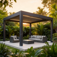 Pergola motorisée personnalisable pour patio, couvertures de jardin, cuisine extérieure automatique, bioclimatique, en aluminium à lames orientables, revêtement poudré
