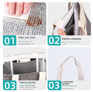 Portable Thickened Plaid Lunch <b>Box</b> Bag Office Worker Student Party Fresh-Keeping Insulation Promotional Tote Bags - Product Image 6