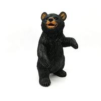 Figurine en résine personnalisée créative peinte à la main, couple d'ours noirs s'embrassant avec des roses, pour la décoration de la maison, du bureau ou de la table