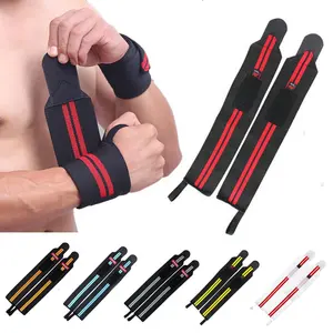 Suporte de pulso elástico esportivo personalizado para levantamento de peso, alça de pulso para academia de levantamento de peso