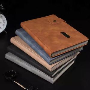 Wholesale Promotional Luxury Gifts Items Notebook Gift Set Business Office Brown Faux Leather Magnetic <b>Diary</b> <b>A5</b> Journal - Product Image 4