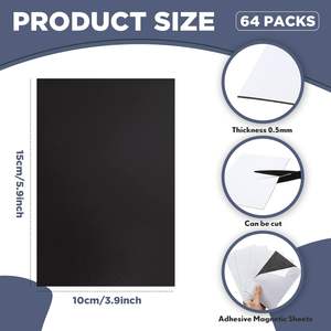 4 feuilles magnétiques adhésives 4 x 6 pouces avec support adhésif, autocollants magnétiques découpables, papier magnétique flexible à peler et coller pour photos et loisirs créatifs - Product Image 2