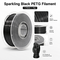 Filament PETG Noir Scintillant 1,75 mm – Finition Pailletée Attrayante pour Imprimantes 3D FDM/FFF – Modèles Décoratifs – OEM/ODM Disponibles