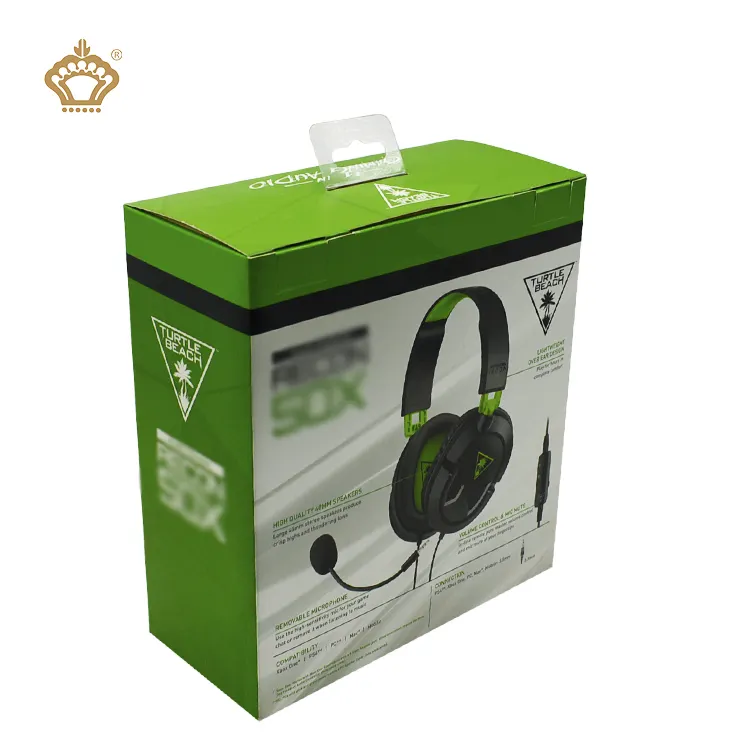 Custom Hanger Electronic Bluetooth Gaming Headset Packaging auricolari Card scatola di carta ondulata per la musica