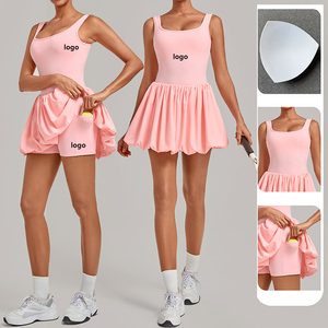 Set Olahraga 2 Potong Wanita Ukuran Besar untuk Golf, Pickleball, Tenis, Yoga, Tanpa Lengan, Cepat Kering, Bahan Nilon Spandex, Rok Celana Dress - Product Image 1