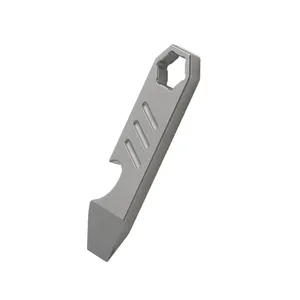 Porte-clés multifonction en alliage de titane TC4 pour <span class=keywords><strong>camping</strong></span> et randonnée en plein air, ouvre-bouteille de survie - Product Image 5