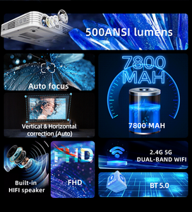 Mới Nâng Cấp 5000 Lumens 4K Máy Chiếu Android <span class=keywords><strong>Wifi</strong></span> <span class=keywords><strong>Bluetooth</strong></span> Rạp Chiếu Phim Gia Đình Văn Phòng Giáo Dục Đa Năng Tự Động Lấy Nét Pin - Product Image 2