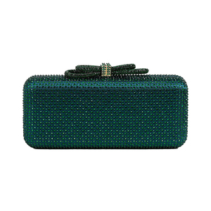 Women Shinny Bow Rhinestones <b>Clutch</b> Purse Detachable Chain Handbag Crystal Evening Bag Paired with Gown Formal Dress - Product Image 5