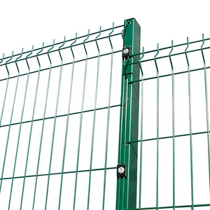 聚氯乙烯涂层安全屏障丝网3D花园围栏，三角弯曲护栏网