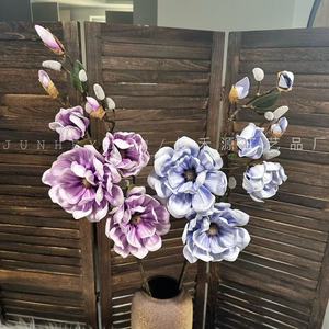 Fleur de Magnolia Artificielle 3D Junheyuan, 4 Têtes, Grande et Réaliste, pour Décoration de Mariage, Décoration de la Maison, Arrangement au Sol - Product Image 2