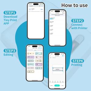 Imprimante d'étiquettes d'expédition avec <span class=keywords><strong>code</strong></span>-barres et <span class=keywords><strong>code</strong></span> <span class=keywords><strong>QR</strong></span> en stock pour les autocollants d'envoi de vêtements, mini-imprimantes d'étiquettes pour téléphone/PC - Product Image 3