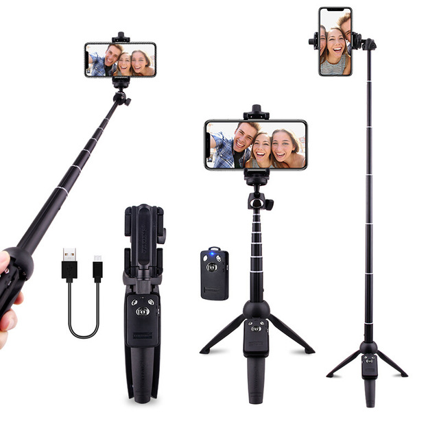YUNTENG YT-9928 Original Wireless Selfie Stick Tripod BT Remote Expandable Monopod for IP 7/8/X Foldable Mobile Phone