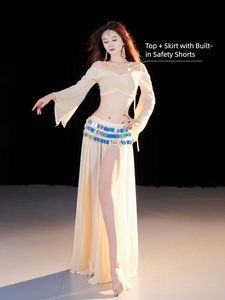 Ensemble de costumes de danse du ventre sexy - Coupe ajustée - Soie/coton - Paillettes - Tenue d'entraînement et de performance pour femmes - Product Image 2