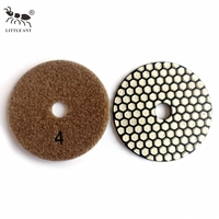 LITTLE ANT 4 pouces nouveau type de tampon de polissage diamant sec 100mm 4 étapes pour les types de marbre et de pierre
