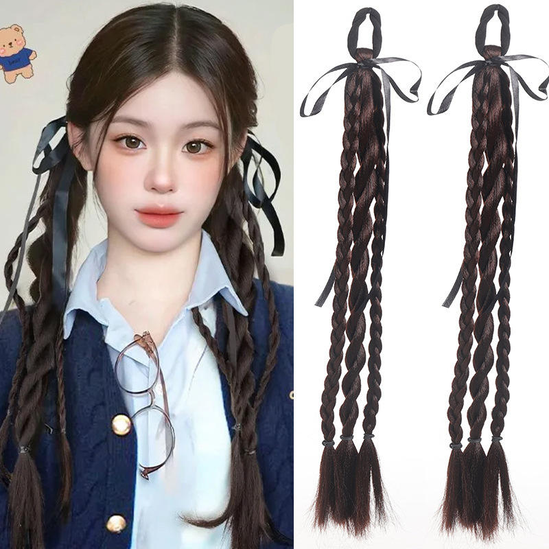 ทรงผมถักเปียพร้อมยางยืด - 50 ซม. (คู่)