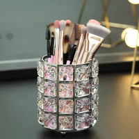 Porte-stylo et porte-pinceaux de maquillage en cristal doré de luxe, forme de fruit, moderne, multifonctionnel, cadeau d'anniversaire