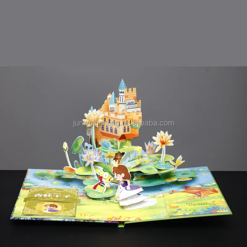 Custom 3D Pop-Up Boeken Printing Hard Cover Gecoat Papier Afdrukken Kids Kinderen Board Boek