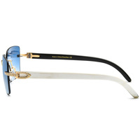 Lunettes de soleil avec logo personnalisé Lunettes de soleil de luxe Nouveau haute qualité pour femmes en nylon corne de buffle Lunettes de soleil de luxe carrées pour femmes