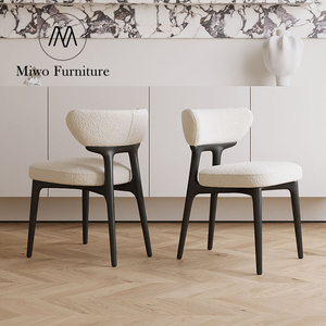 Sillas de Comedor de Diseño Nórdico Moderno, Tapizadas en Tela <span class=keywords><strong>Blanca</strong></span>, <span class=keywords><strong>Patas</strong></span> de Madera Negra, para Hogar, Oficina, Parque, Gimnasio, Uso en Hoteles y Cafés, Venta al Por Mayor - Product Image 3