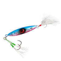 Appât lent en fer avec yeux lumineux pour la pêche en mer, pour le maquereau espagnol, 40g 60g 80g, longue portée avec hameçons assistés