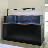 Grand aquarium rectangulaire en verre ultra-clair avec système de filtration 160-360L, sur mesure, luxe, pour salon