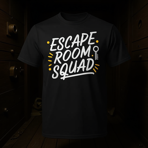 Camiseta Escape Room Squad negra unisex para adultos talla mediana - Product Image 3