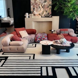 Sofá Modular Combinable <span class=keywords><strong>Mica</strong></span> Chameleon Chenille, Estilo Italiano de Lujo, Cuero Genuino, Espuma de Alta Densidad, Alta Gama - Product Image 2