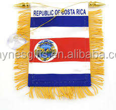 Gran Oferta personalizada 20*30 cm poliéster <span class=keywords><strong>Costa</strong></span> Rica banderas de mano estilo banderín con asta de fibra de vidrio seda y Material plástico - Product Image 5