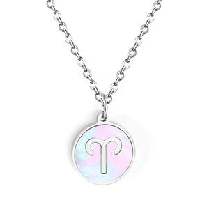 Collier avec pendentif en forme d'étoile, symbole signes du zodiaque, 12 constellations, bijoux imperméables en or 18k, Horoscope, disque, pièce de monnaie - Product Image 5