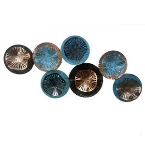 Cercles en métal, SCULPTURE multicolore abstraite, décoration de la maison, pour salon, chambre à coucher, couloir - Product Image 3