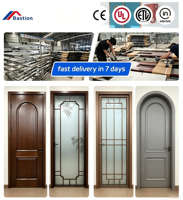Puerta Interior de Madera Sólida Posmoderna con Acabado Personalizado en Color para Oficina y Patio