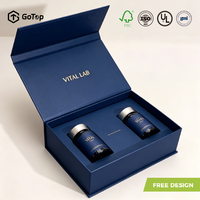 Boîte cadeau rigide de luxe pour compléments alimentaires, emballage personnalisé pour produits de santé, ensemble de flacons de vitamines avec dorure à chaud et fermeture magnétique