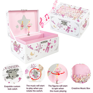 Caja Musical Giratoria de Lujo Personalizable al por Mayor de Fábrica, Material Ecológico, Caja de Regalo Musical Artesanal para Joyas - Product Image 4