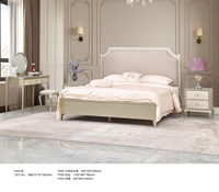 Lit double moderne de luxe léger américain en bois de hêtre massif avec tête de lit en cuir extensible, mobilier de maison pour appartement, hôtel, hôpital