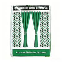 Vente en gros usine 6 pièces 54x84" Rideaux imprimés géométriques à œillets avec pompons pour salon