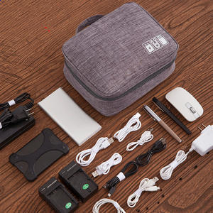 Organizador de cabos para dispositivos eletrônicos portáteis de viagem, bolsa de armazenamento digital de dupla camada, estojo HDD Powerbank, organizador - Product Image 2
