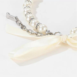 Collier pendentif pour animaux de compagnie, chien, ours en peluche, chaton, collier à nœud, bijoux de mode en perles, vente en gros. - Product Image 2