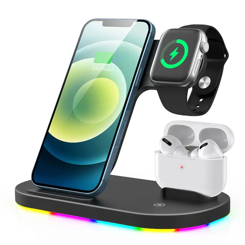 Fast Watch 3 In 1 Magnet Wireless Charger Stand Wireless Phone Charging Station Charging Dock For Apple Airpods Pro