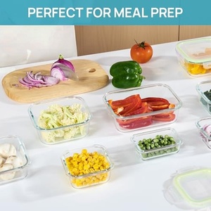 Juego de Recipientes Herméticos de Vidrio para Almuerzo, Recipientes de Cocina para Almacenamiento de Alimentos, Recipientes Herméticos para Almacenamiento de Alimentos - Product Image 2