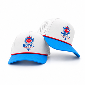 Casquette de golf à cinq panneaux avec patch en silicone gaufré, logo personnalisé, faible MOQ, haute qualité, sangle Velcro, séchage rapide, légère, unisexe - Product Image 1