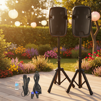 Ensemble combiné Système de sonorisation portable alimenté de 12 pouces Haut-parleur de karaoké Boîte de son pour fête - BT/USB/FM/Télécommande/support