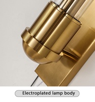 Lampe murale moderne simple fer aluminium verre chambre lit allée couloir E14 ampoule dorée